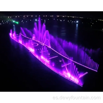 Fuente de película de pantalla de agua en el lago